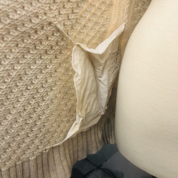 Beautiful Vince Cream Knit Ribbed Yak & Wool Open Front Cardigan Sweater Small - Picture 6 of 12